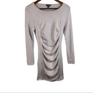 Express Shimmer Ruched Side Body con Dress